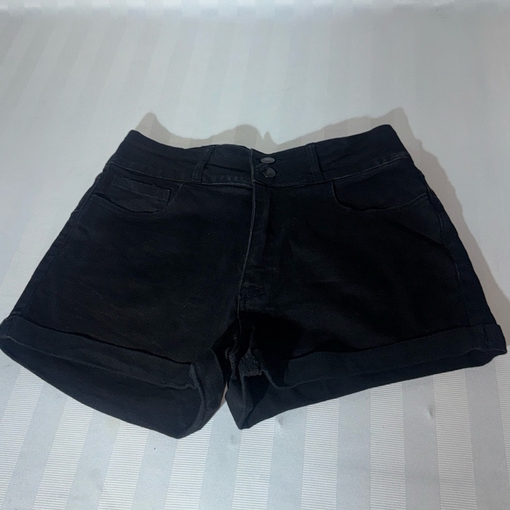 Forever 21 Womens Denim Shorts 29 Black High Rise Cuffed‎ Jeans Zipper  Fly